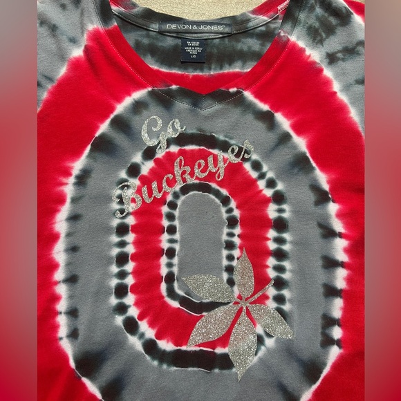 Devon & Jones Women’s OHIO STATE Tie-Dyed Tunic Tee - Picture 3 of 5
